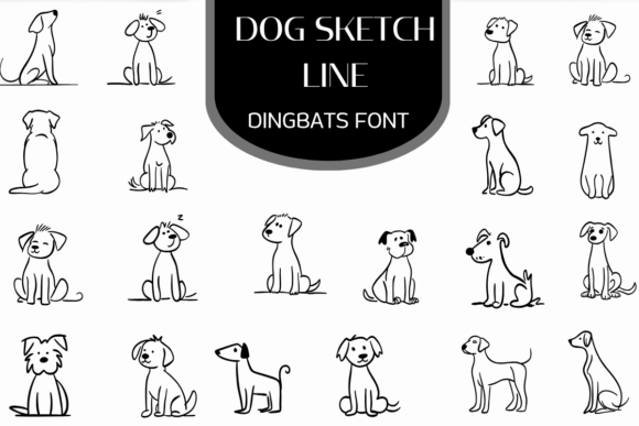 Bring Playful Character to Projects with Dog Sketch Line