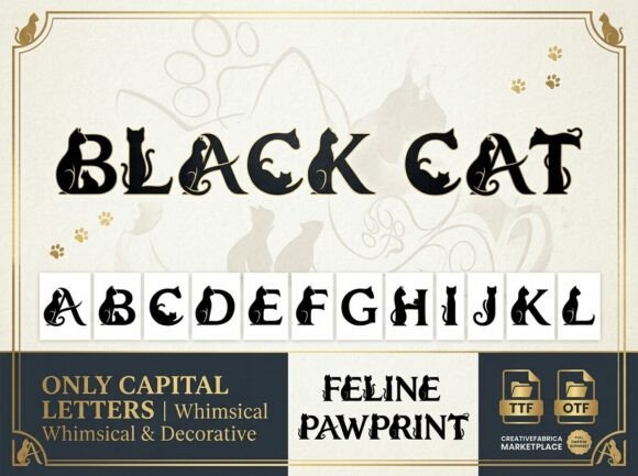 Feline Pawprint: A Whimsical Serif for Storybook Charm